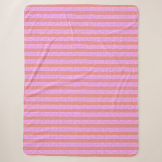 Pink Geometric Stripes Sherpa Blanket