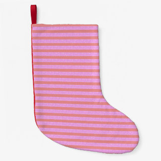 Pink Geometric Stripes Small Christmas Stocking