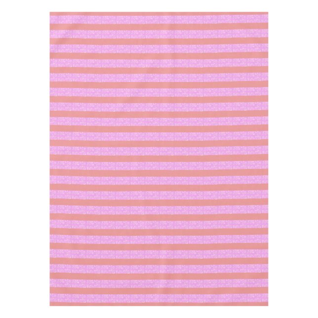 Pink Geometric Stripes Tablecloth (Front)