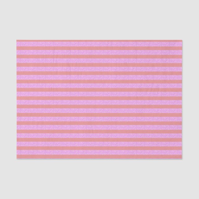 Pink Geometric Stripes  Tissue Paper (Front)