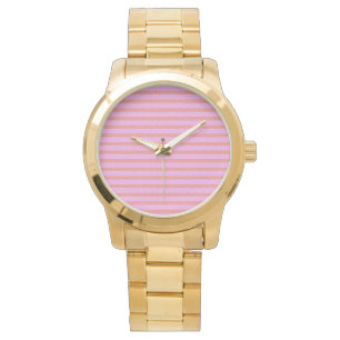 Pink Geometric Stripes  Watch