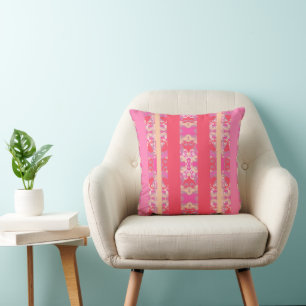 pink geometric throw pillow
