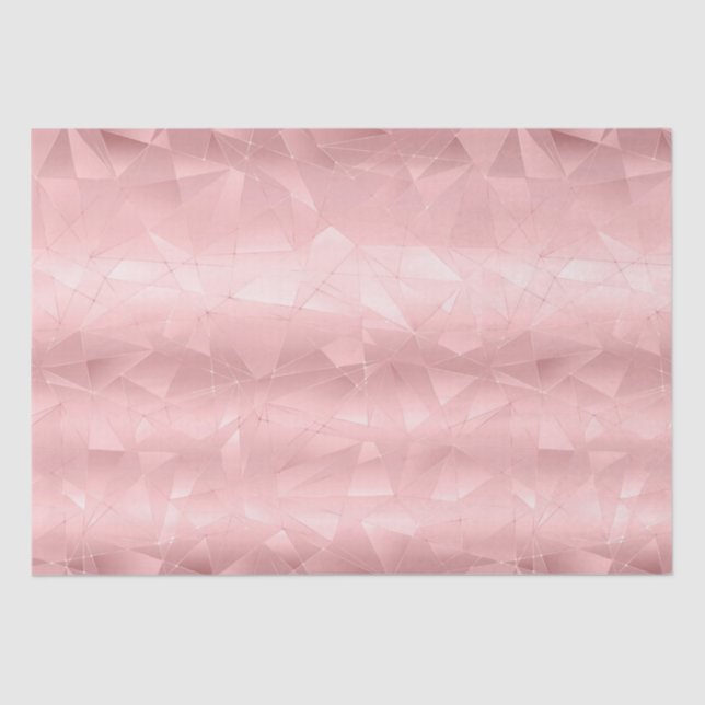 Pink Geometric Triangle Glam Bling Trendy Stylish Tissue Paper (Front)
