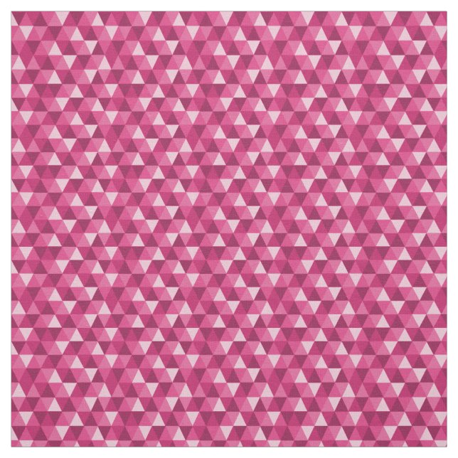 Pink Geometric Triangles Pattern Fabric (Swatch)
