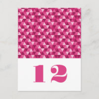 Pink Geometric Triangles Table Postcard