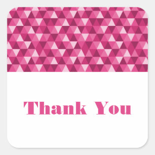 Pink Geometric Triangles Thank You Stickers