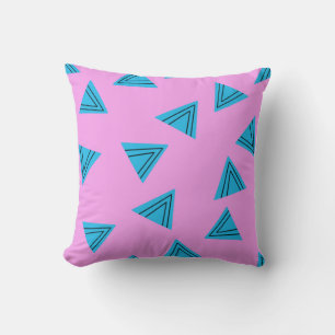 Pink geometrical modern and trendy - rose throw pillow