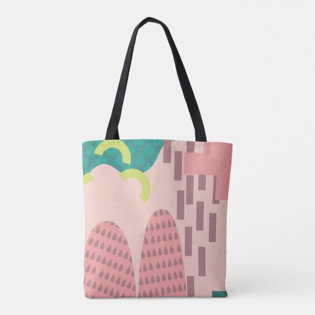 Pink Geometry Tote Bag (Back)