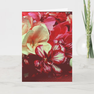 Pink Geranium Blank Greeting Card