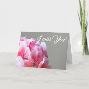 Pink geranium flower card