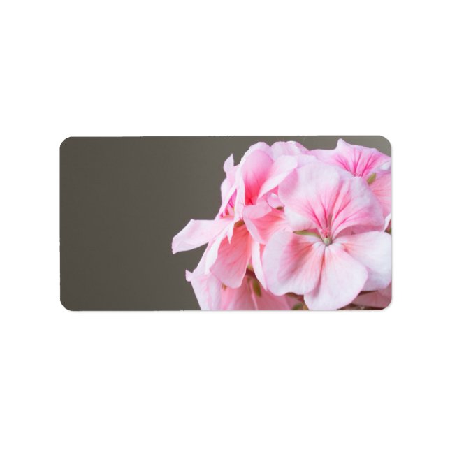 Pink geranium flower label (Front)