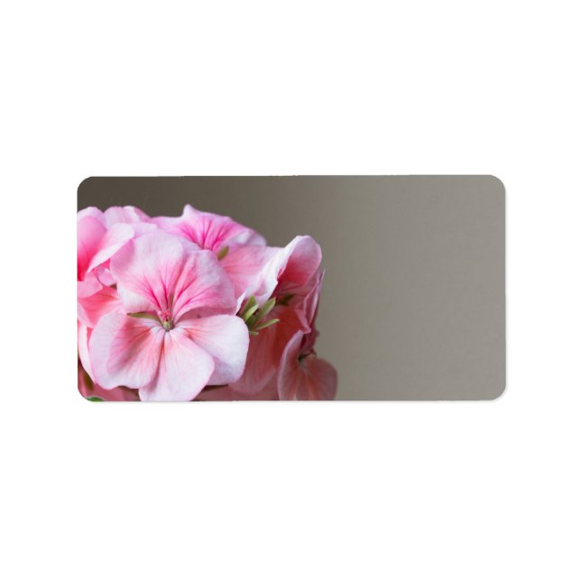 Pink geranium flower label (Front)