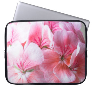 Pink geranium flower laptop sleeve