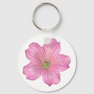 Pink Geranium Keychain
