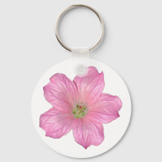 Pink Geranium Keychain