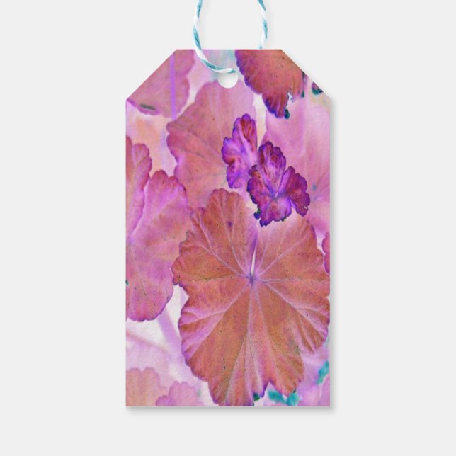Pink Geranium Leaves Gift Tags (Back)