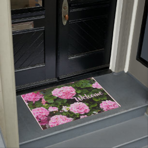 Pink Geraniums 185 Welcome Mat
