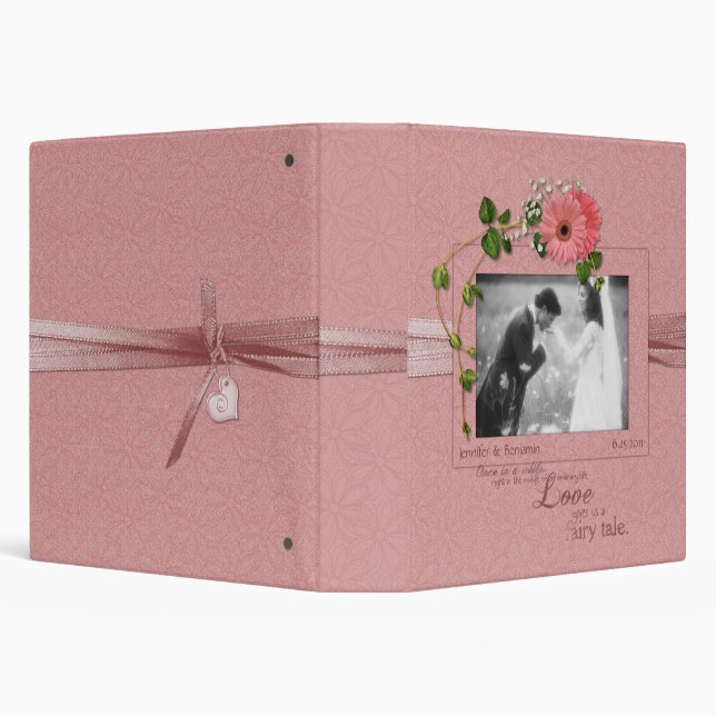 Pink Gerber Daisies Wedding Binder (Background)
