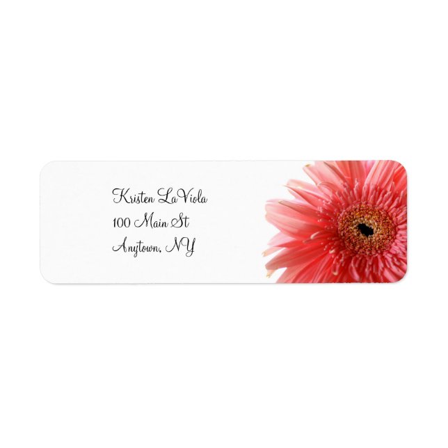 Pink Gerber Daisy Address Label (Front)