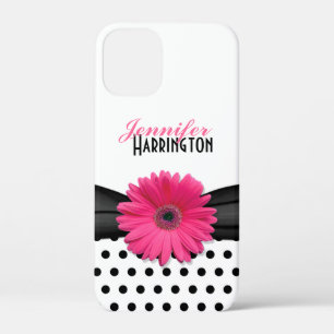 Pink Gerber Daisy Black Polka Dot iPhone 6 coque