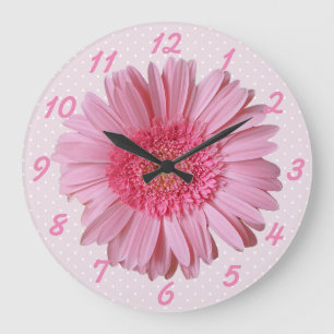 Pink Gerber Daisy Wall Clock