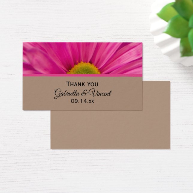 Pink Gerber Daisy Wedding Favour Tags (Desk)