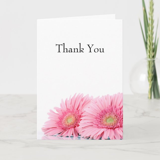 Pink Gerbera Daisies Elegant Photography Card (Front)
