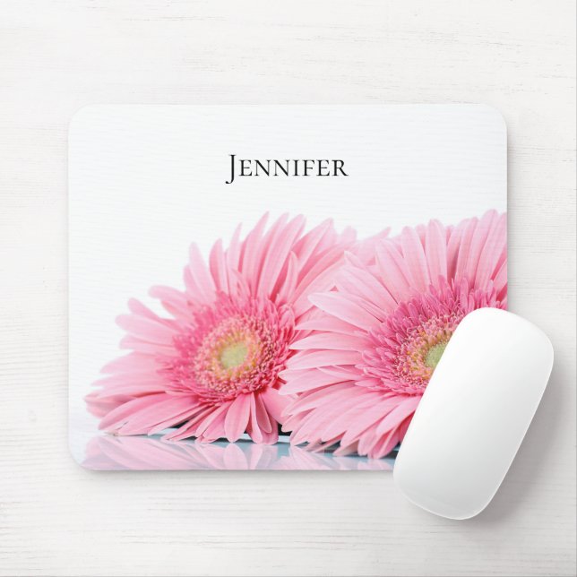  Pink Gerbera Daisies Elegant Photography Mouse Pad (With Mouse)