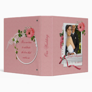 Pink Gerbera Daisies Wedding Binder