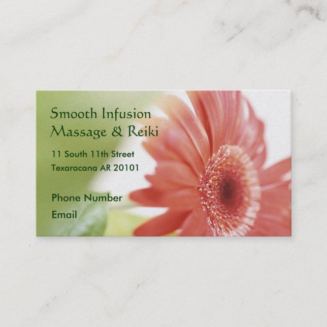 Pink Gerbera Daisy Appointment Card (Front)