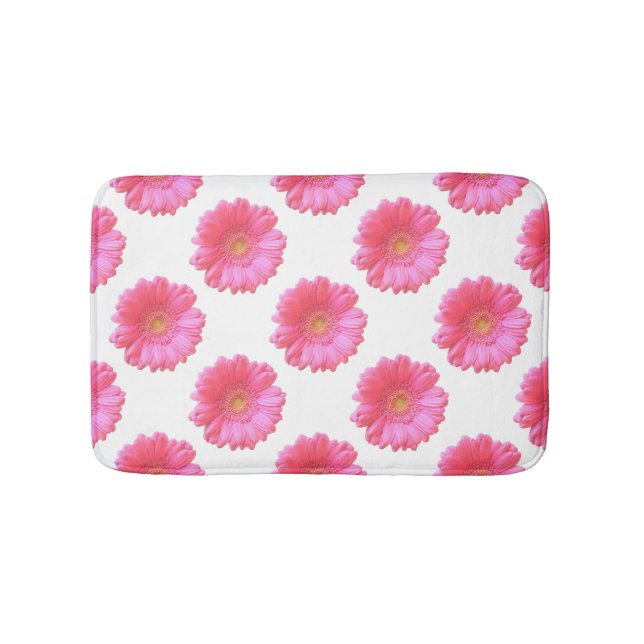 Pink gerbera daisy bath mat (Front)