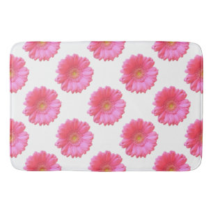 Pink gerbera daisy bath mat