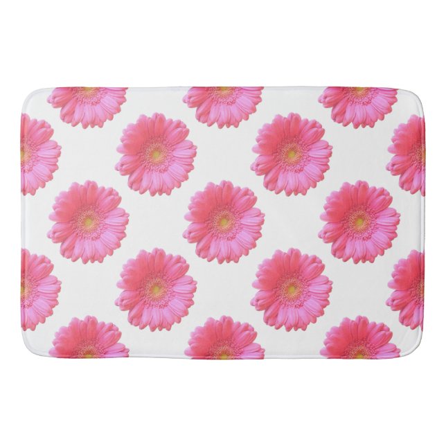 Pink gerbera daisy bath mat (Front)