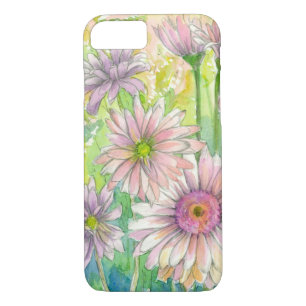 Pink Gerbera Daisy Bouquet Watercolor Flower Art iPhone 8/7 Case