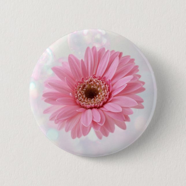 Pink Gerbera daisy Button (Front)