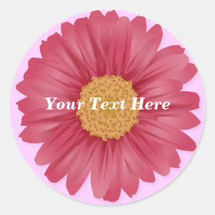 Pink Gerbera Daisy Customizable Sticker