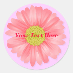 Pink Gerbera Daisy Customizable Sticker