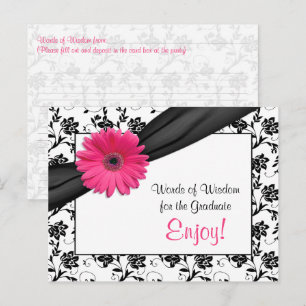Pink gerbera daisy damask graduation advice