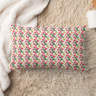 Pink Gerbera Daisy Floral Bouquet pattern Lumbar Pillow