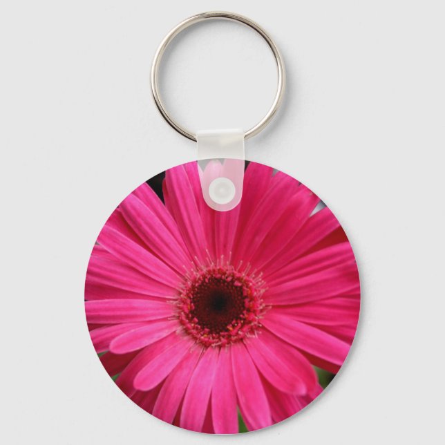 Pink Gerbera Daisy Keychain (Front)