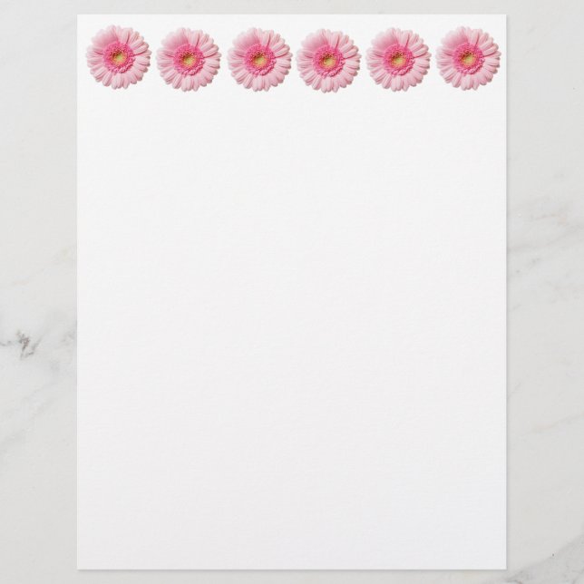 Pink Gerbera Daisy Letterhead (Front)