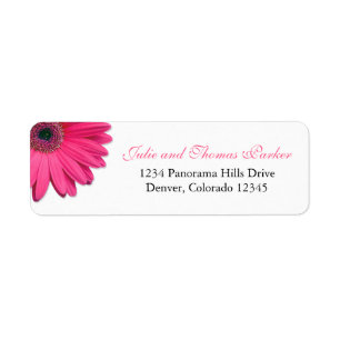 Pink Gerbera Daisy Mariage Simple Adresse de retou