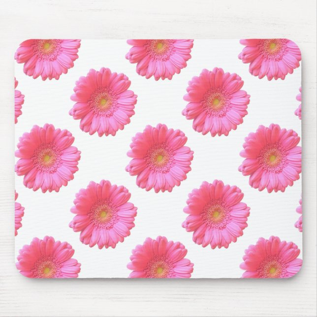 Pink gerbera daisy mouse pad (Front)