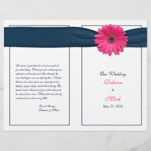 Pink Gerbera Daisy Navy Programme de mariage au ru