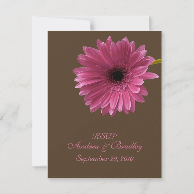 Pink Gerbera Daisy Response Card (Front)