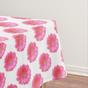 Pink gerbera daisy tablecloth