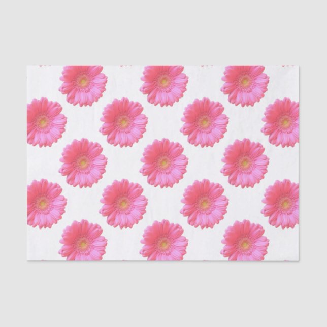 Pink gerbera daisy tissue paper (Front)