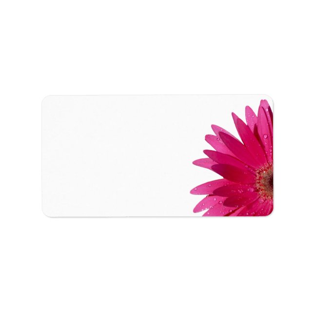 Pink Gerbera Daisy Wedding Blank Address Label (Front)