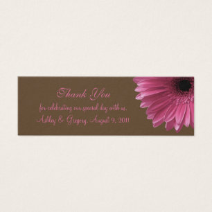 Pink Gerbera Daisy Wedding Favour Tag