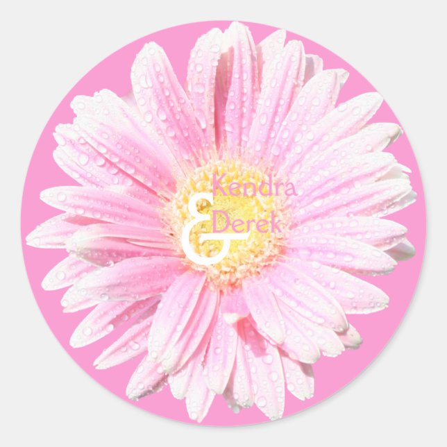 Pink Gerbera Envelope Seal (Optional Background) (Front)